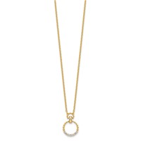 14K Yellow Gold 0.25 Carat Lab Grown Diamond VS SI+ G+ Circle Pendant Necklace, 18" view 2