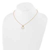 14K Yellow Gold 0.25 Carat Lab Grown Diamond VS SI+ G+ Circle Pendant Necklace, 18" view 4