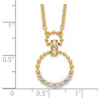 14K Yellow Gold 0.25 Carat Lab Grown Diamond VS SI+ G+ Circle Pendant Necklace, 18" view 3