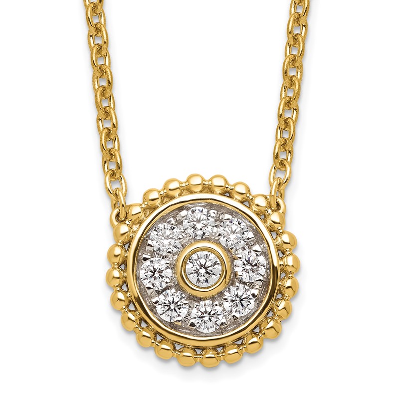 14k 1/3 carat Lab Grown Diamond VS/SI+ G+ Round 18 inch Necklace