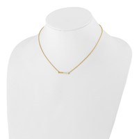14K Yellow Gold 0.25 Carat Lab Grown Diamond VS SI+ G+ Beaded Bar Necklace, 18" view 4