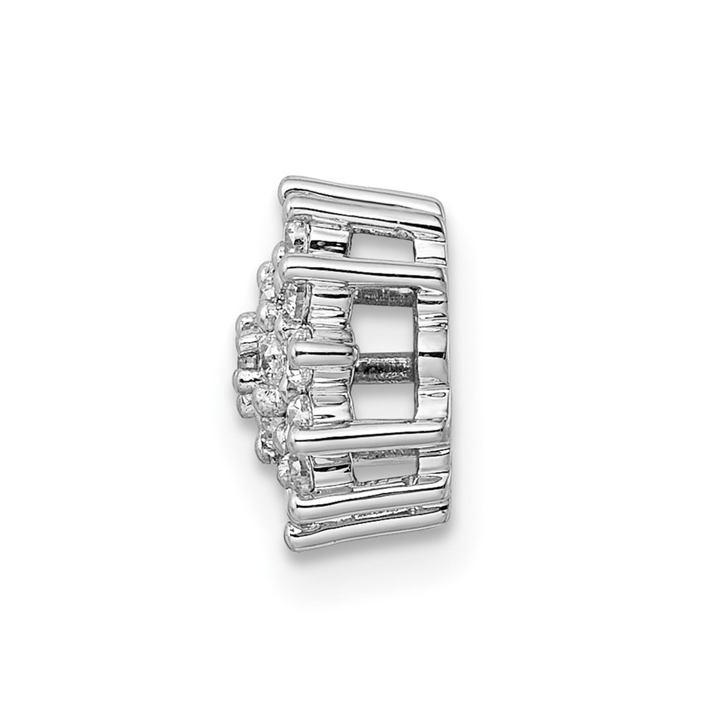 14k White Gold 1/4 carat Lab Grown Diamond VS/SI+ G+ Complete Chain Slide Pendant (PM9126-028-WLG)