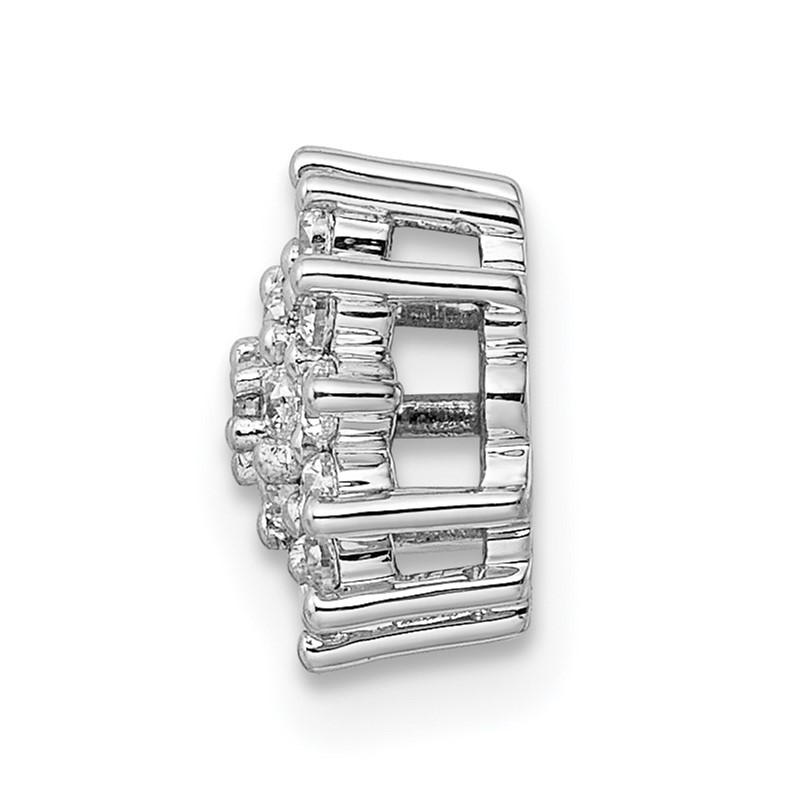 14k White Gold 1/4 carat Lab Grown Diamond VS/SI+ G+ Complete Chain Slide Pendant