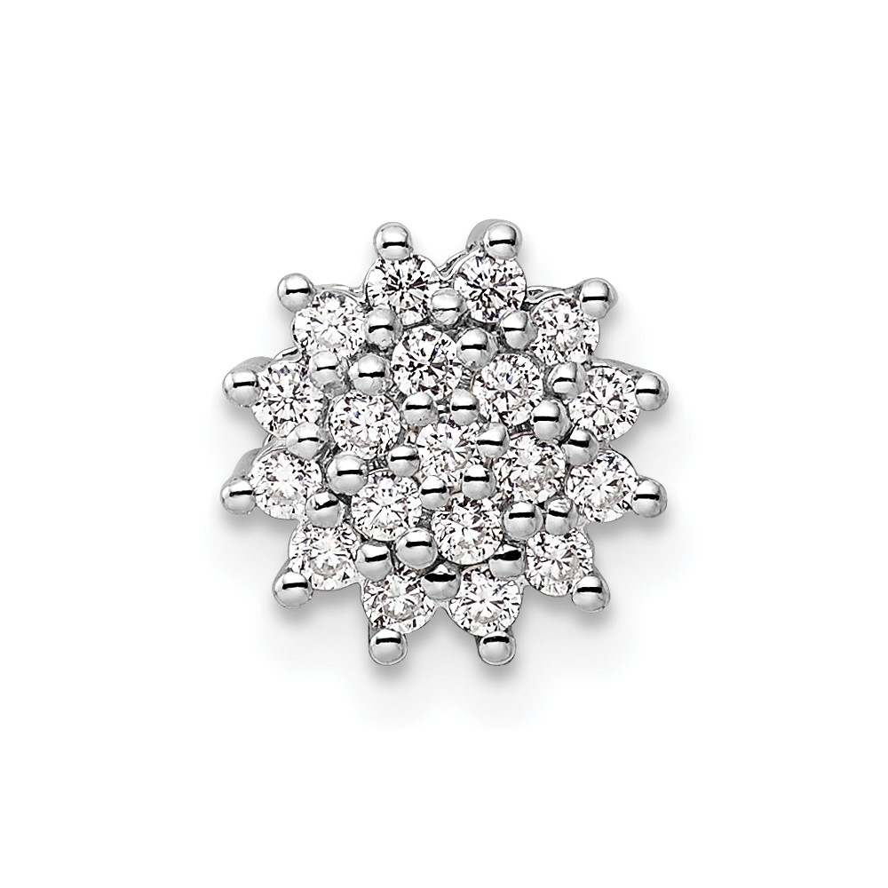 14k White Gold 1/4 carat Lab Grown Diamond VS/SI+ G+ Complete Chain Slide Pendant (PM9126-028-WLG)