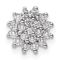 14K White Gold 0.25 Carat Lab Grown Diamond VS SI+ G+ Complete Chain Slide Pendant view 1