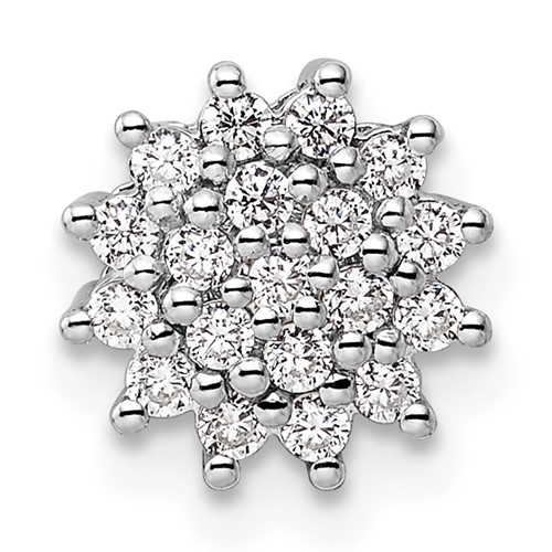 14K White Gold 0.25 Carat Lab Grown Diamond VS SI+ G+ Complete Chain Slide Pendant