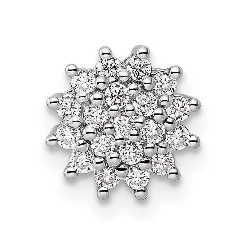 14k White Gold 1/4 carat Lab Grown Diamond VS/SI+ G+ Complete Chain Slide Pendant