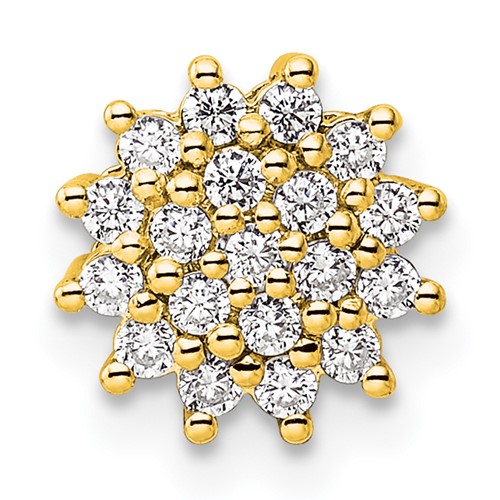 14K Yellow Gold 0.25 Carat Lab Grown Diamond VS SI+ G+ Complete Chain Slide Pendant