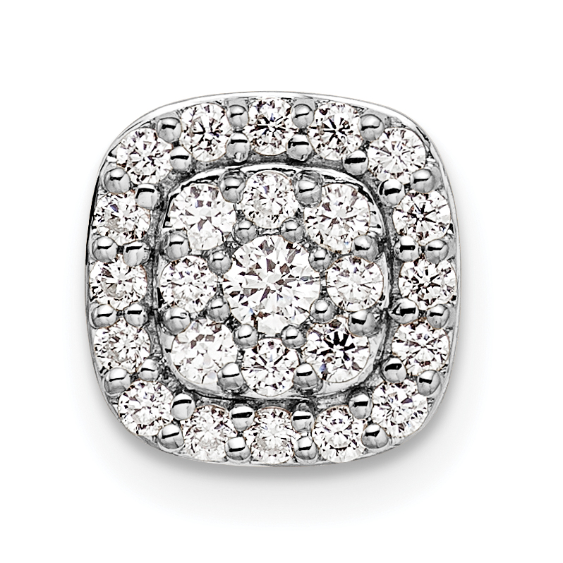 14k White Gold 3/8 carat Lab Grown Diamond VS/SI+ G+ Complete Chain Slide Pendant (PM9127-044-WLG)