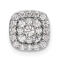 14K White Gold 0.38 Carat Lab Grown Diamond VS SI+ G+ Complete Chain Slide Pendant view 1