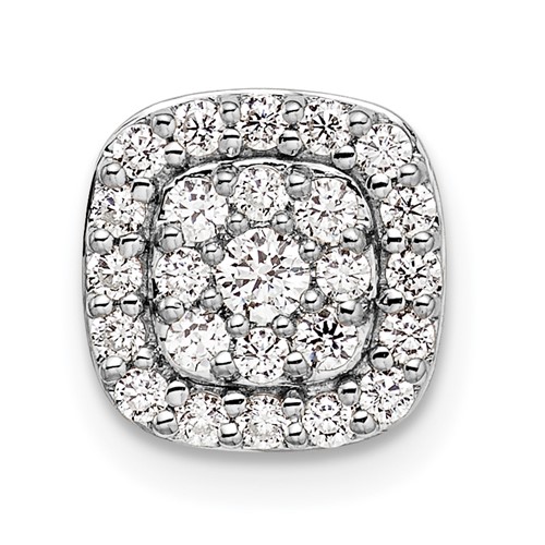 14K White Gold 0.38 Carat Lab Grown Diamond VS SI+ G+ Complete Chain Slide Pendant