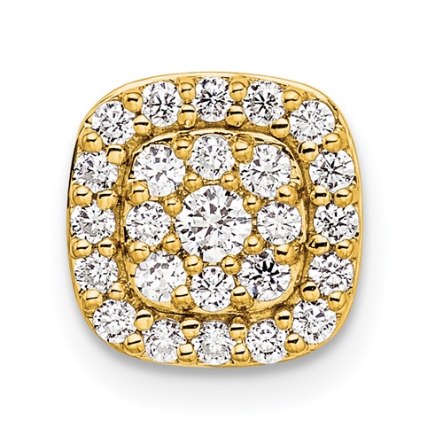 14K Yellow Gold 0.38 Carat Lab Grown Diamond VS SI+ G+ Complete Chain Slide Pendant