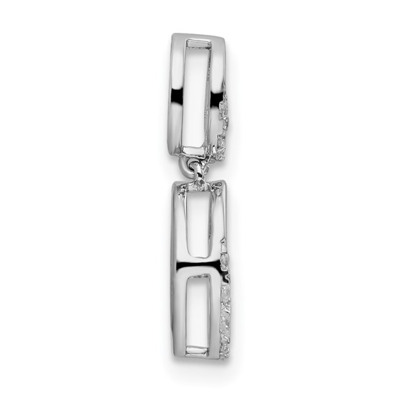 14k White Gold 1/5 carat Lab Grown Diamond VS/SI+ G+ Dangle Chain Slide Pendant