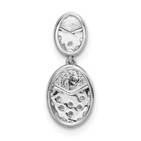 14K White Gold 0.20 Carat Lab Grown Diamond VS SI+ G+ Dangle Chain Slide Pendant view 3