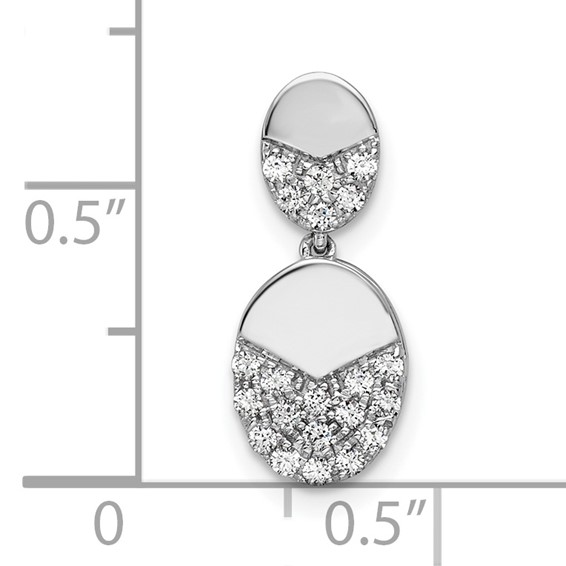 14k White Gold 1/5 carat Lab Grown Diamond VS/SI+ G+ Dangle Chain Slide Pendant