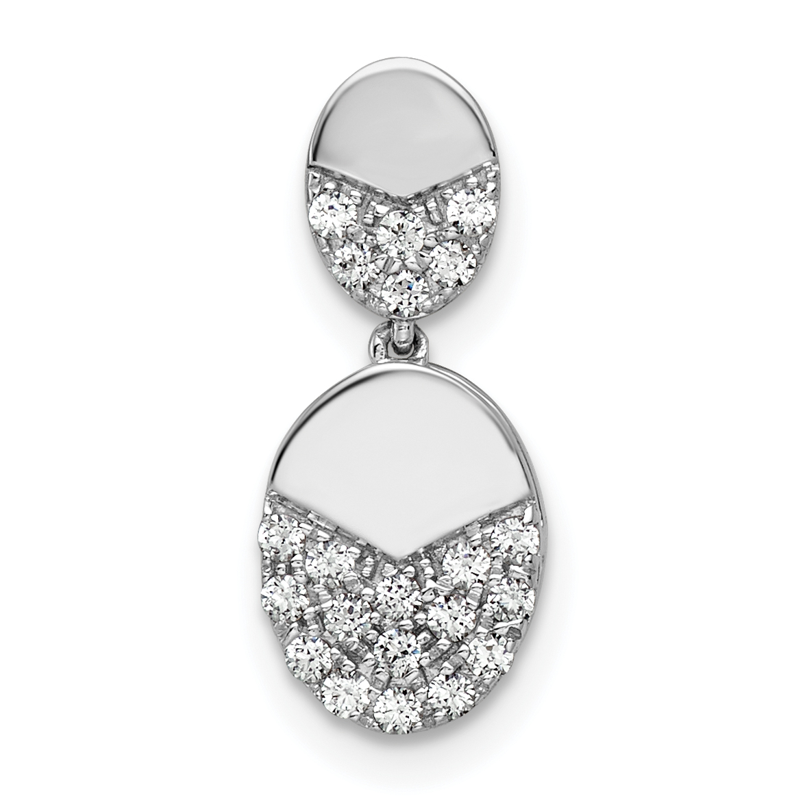 14k White Gold 1/5 carat Lab Grown Diamond VS/SI+ G+ Dangle Chain Slide Pendant (PM9130-022-WLG)