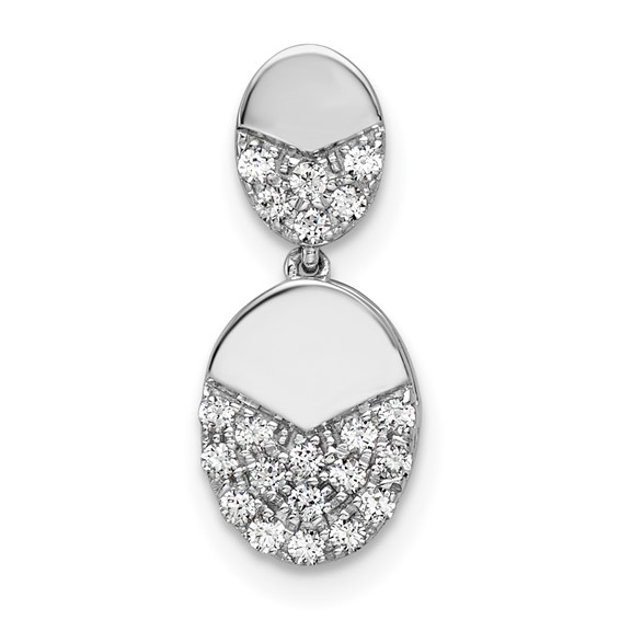 14k White Gold 1/5 carat Lab Grown Diamond VS/SI+ G+ Dangle Chain Slide Pendant