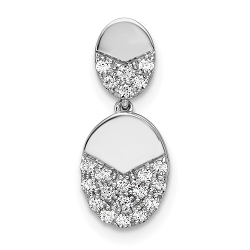 14K White Gold 0.20 Carat Lab Grown Diamond VS SI+ G+ Dangle Chain Slide Pendant