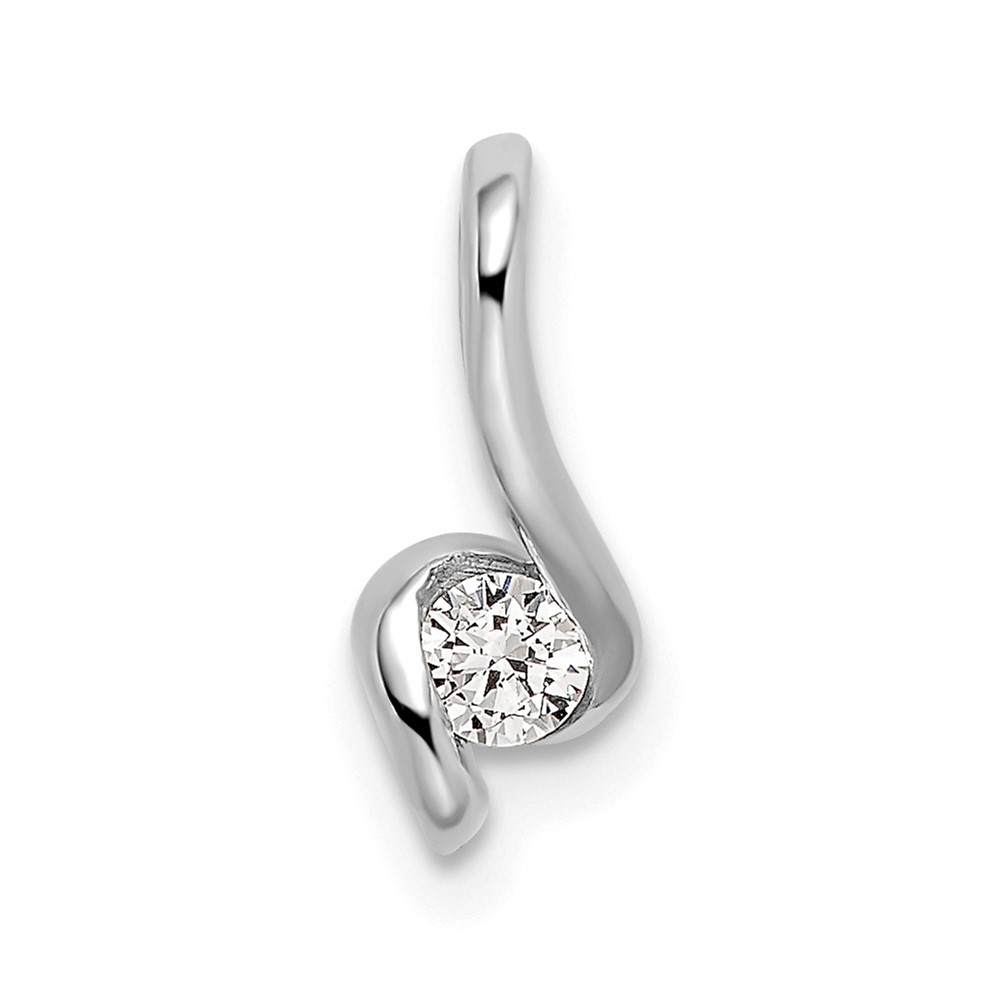 14K White Gold 0.10 Carat Lab Grown Diamond VS SI+ G+ Complete Fashion Pendant