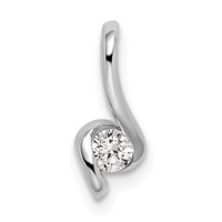 14K White Gold 0.10 Carat Lab Grown Diamond VS SI+ G+ Complete Fashion Pendant view 1