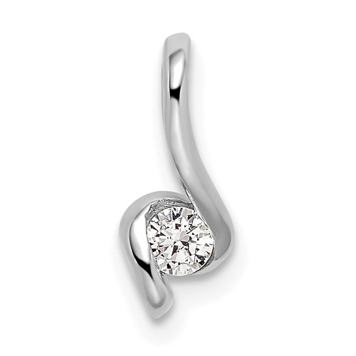 14K White Gold 0.10 Carat Lab Grown Diamond VS SI+ G+ Complete Fashion Pendant
