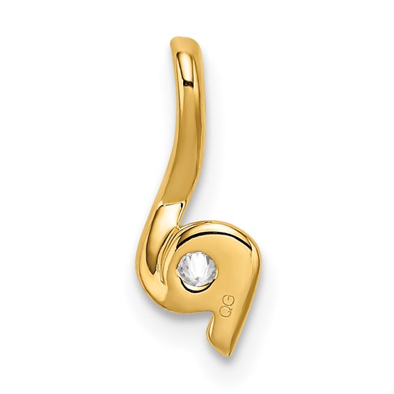 Gold Lab Grown Diamond Fancy Solitaire Chain Slide