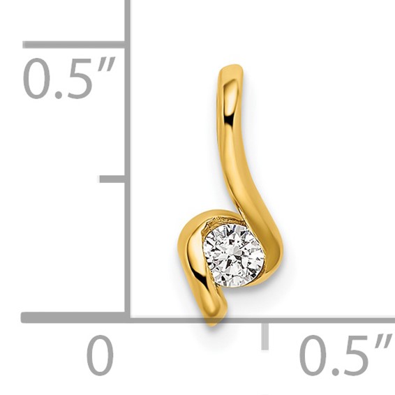 Gold Lab Grown Diamond Fancy Solitaire Chain Slide