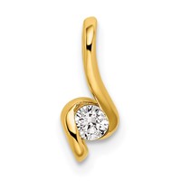 14K Yellow Gold 0.10 Carat Lab Grown Diamond VS SI+ G+ Complete Fashion Pendant view 1