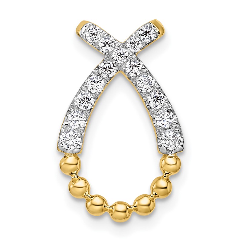 14K Lab Grown Diamond VS/SI+ G+ Teardrop Pendant