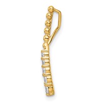 14K Yellow Gold 0.20 Carat Lab Grown Diamond VS SI+ G+ Fashion Bar Chain Slide Pendant view 2