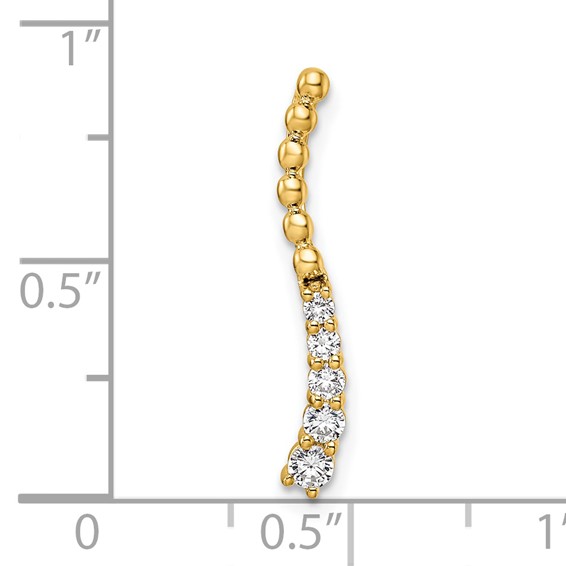 14k 1/5 carat Lab Grown Diamond VS/SI+ G+ Fashion Bar Chain Slide Pendant