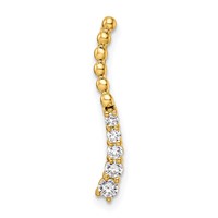 14K Yellow Gold 0.20 Carat Lab Grown Diamond VS SI+ G+ Fashion Bar Chain Slide Pendant view 1
