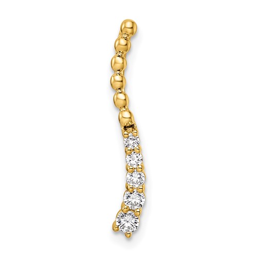 14K Yellow Gold 0.20 Carat Lab Grown Diamond VS SI+ G+ Fashion Bar Chain Slide Pendant