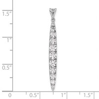 14K White Gold 1 Carat Lab Grown Diamond VS SI+ G+ Fashion Bar Pendant view 4