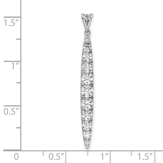 14k White Gold 1 carat Lab Grown Diamond VS/SI+ G+ Fashion Bar Pendant