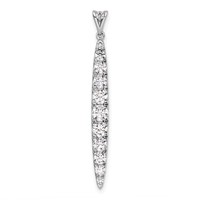 14K White Gold 1 Carat Lab Grown Diamond VS SI+ G+ Fashion Bar Pendant view 1