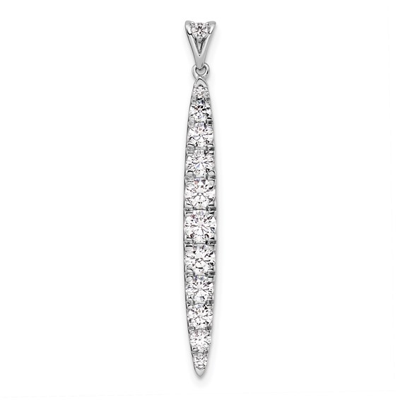 14k White Gold 1 carat Lab Grown Diamond VS/SI+ G+ Fashion Bar Pendant