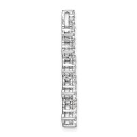 14K White Gold 1 Carat Lab Grown Diamond VS SI+ G+ Fashion Bar Chain Slide Pendant view 2