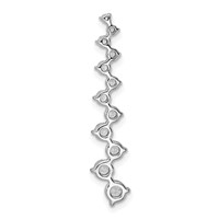 14K White Gold 1 Carat Lab Grown Diamond VS SI+ G+ Fashion Bar Chain Slide Pendant view 3