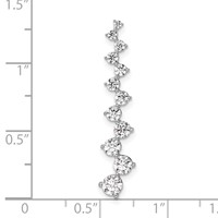 14K White Gold 1 Carat Lab Grown Diamond VS SI+ G+ Fashion Bar Chain Slide Pendant view 4