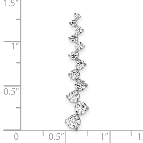 14k White Gold 1 carat Lab Grown Diamond VS/SI+ G+ Fashion Bar Chain Slide Pendant