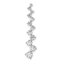 14K White Gold 1 Carat Lab Grown Diamond VS SI+ G+ Fashion Bar Chain Slide Pendant view 1