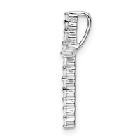 14K White Gold 0.17 Carat Lab Grown Diamond VS SI+ G+ Complete Cross Chain Slide Pendant view 2