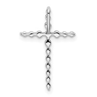 14K White Gold 0.17 Carat Lab Grown Diamond VS SI+ G+ Complete Cross Chain Slide Pendant view 3