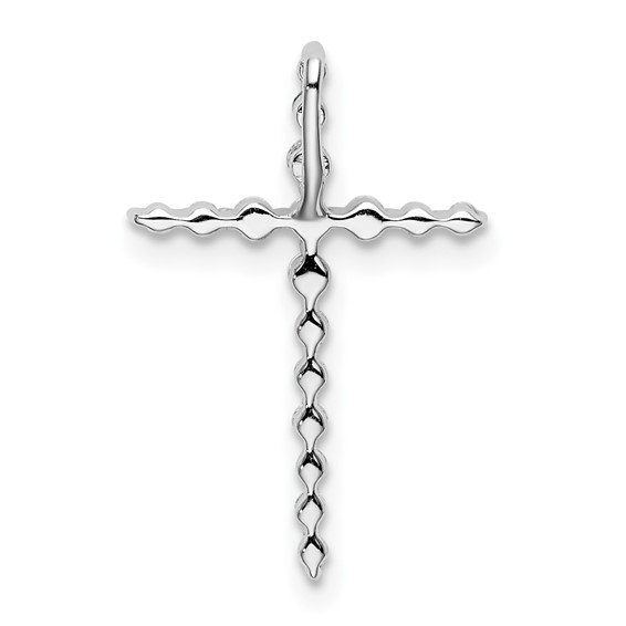 14k White Gold 1/6 carat Lab Grown Diamond VS/SI+ G+ Complete Cross Chain Slide Pendant