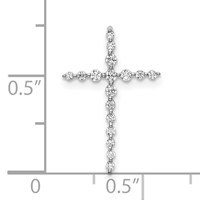14K White Gold 0.17 Carat Lab Grown Diamond VS SI+ G+ Complete Cross Chain Slide Pendant view 4