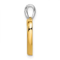 14K Two-tone 0.17 Carat Lab Grown Diamond VS SI+ G+ Complete Dangle Double Heart Pendant view 2