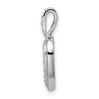 14K White Gold 0.38 Carat Lab Grown Diamond VS SI+ G+ Complete Framed Heart Pendant view 2