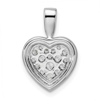 14K White Gold 0.38 Carat Lab Grown Diamond VS SI+ G+ Complete Framed Heart Pendant view 3
