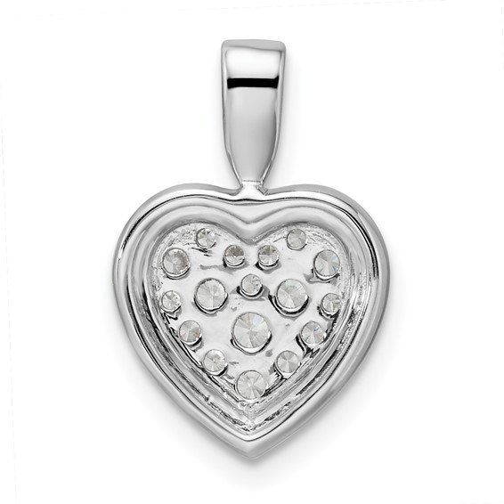 14k White Gold 3/8 carat Lab Grown Diamond VS/SI+ G+ Complete Framed Heart Pendant